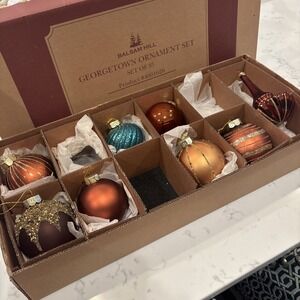 8 Balsam Hill Georgetown Ornaments With Original Box Mixed Lot